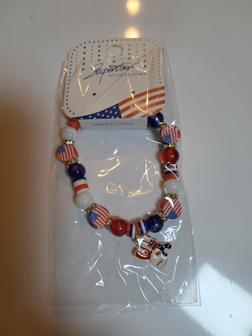 Superstar Accessories Patriotic USA Beaded Bracelet